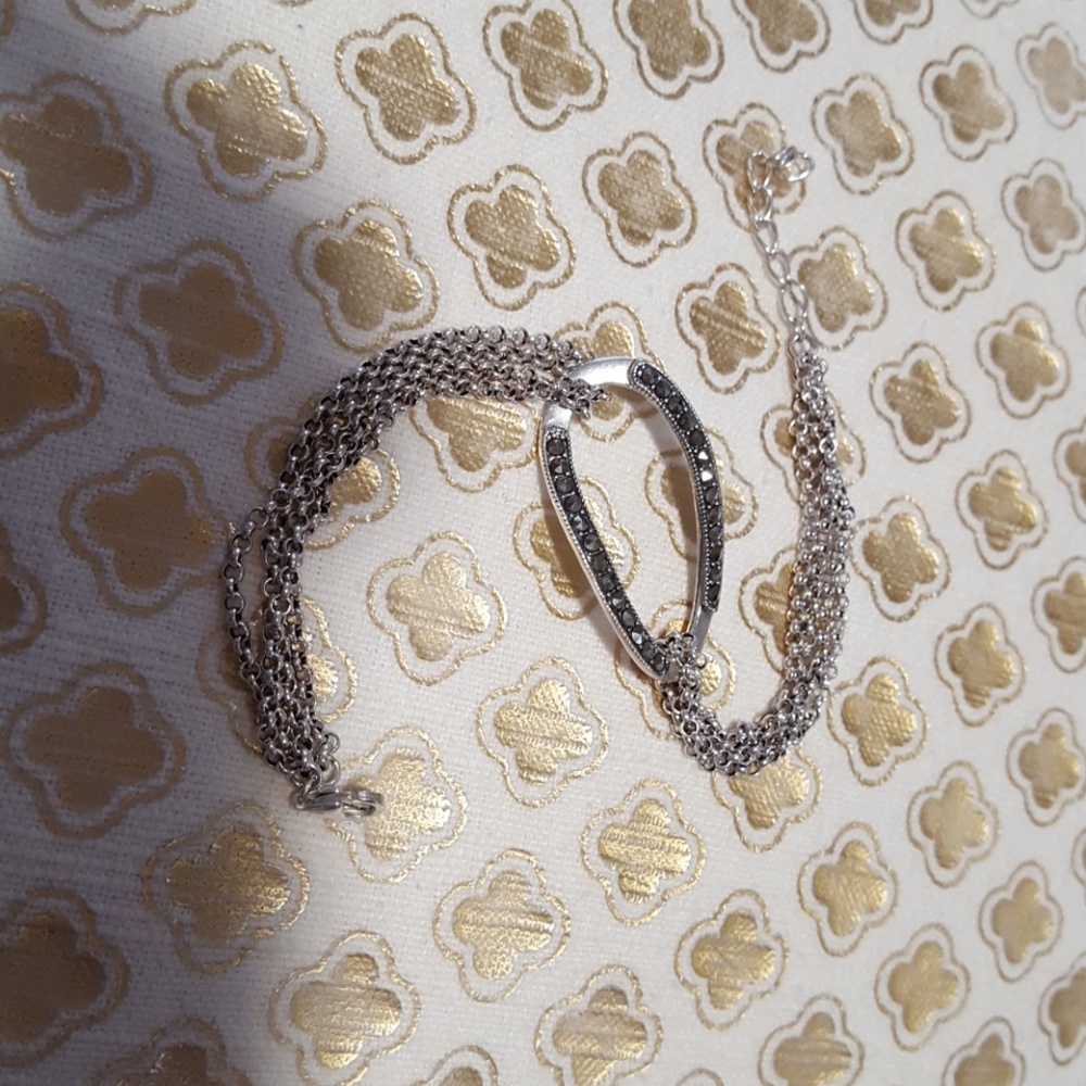 Silver and crystal bracelet